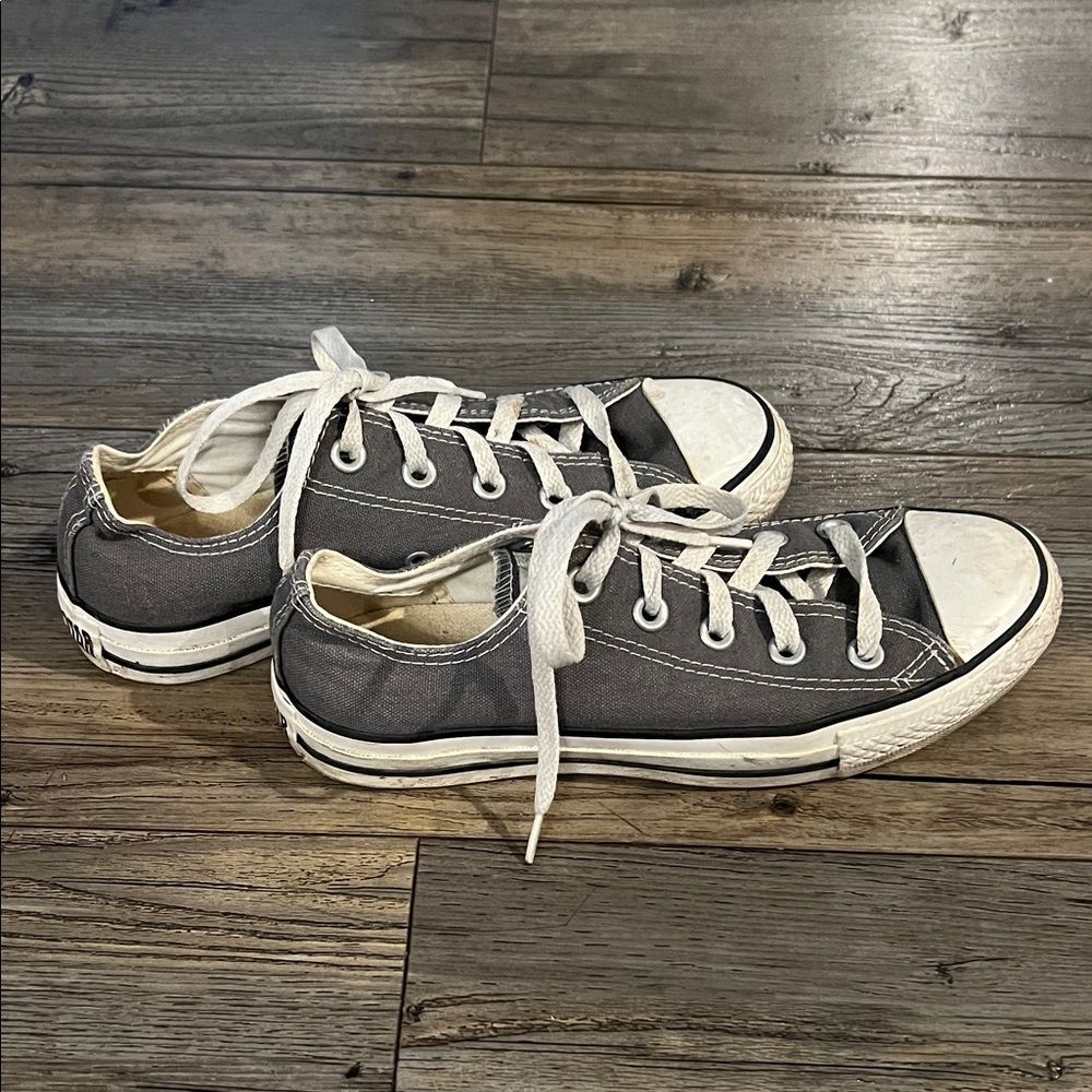 Converse Charcoal and White Low-Top Sneakers